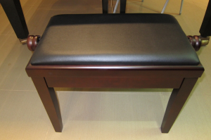 Стол за пиано - Discacciati -  KD20, крака - палисандър сатен, седалка черна еко кожа